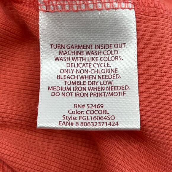 Faded Glory Coral Lace Trim Y2K Style Baby Doll Feminine Fairy Whimsy Tank Top - Picture 6 of 8